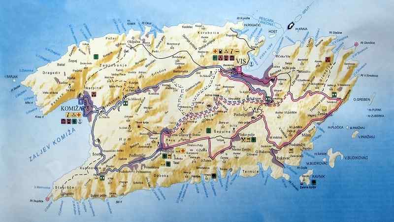 Vis - carta geografica