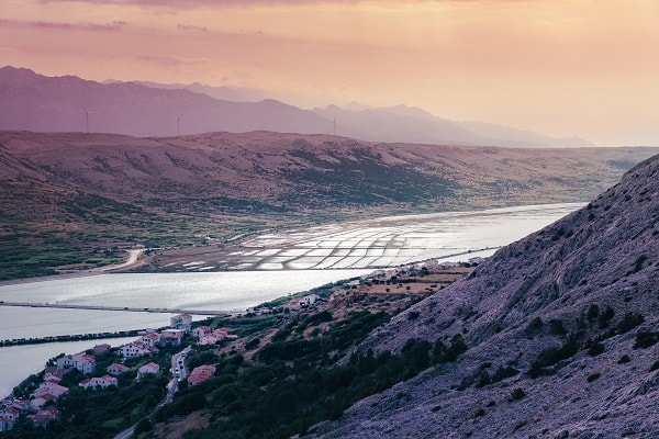 salatura sull'isola di Pag, Croazia
